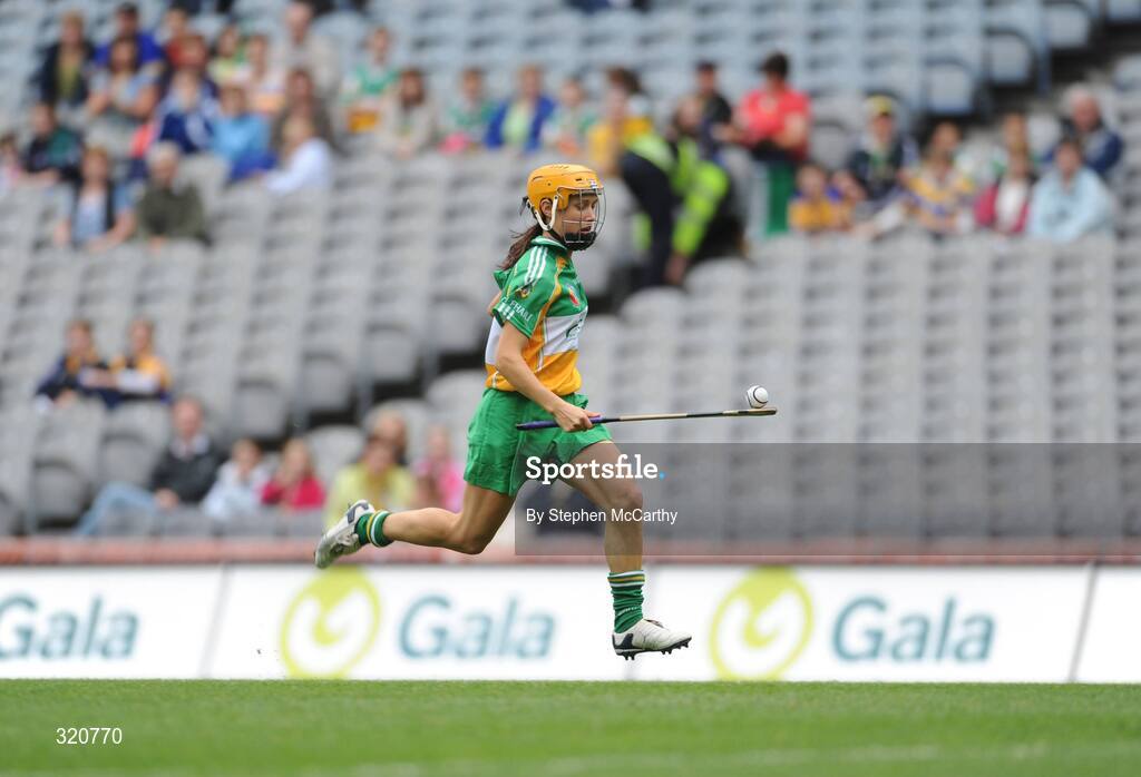 14 September 2008; Tina Hannon, Offaly. Gala All-Ireland Junior Camogie Championship Final, Clare v Offaly, Croke Park, Dublin. Picture credit: Stephen McCarthy / SPORTSFILE