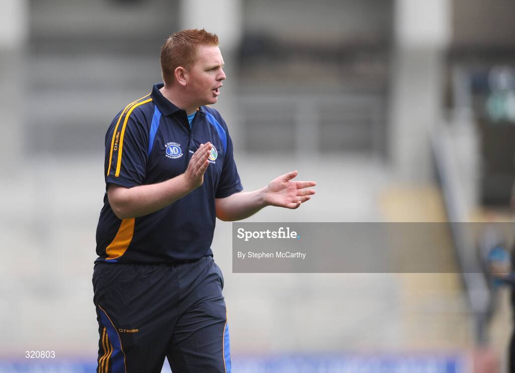 14 September 2008; Clare manager Colm Hanley. Gala All-Ireland Junior Camogie Championship Final, Clare v Offaly, Croke Park, Dublin. Picture credit: Stephen McCarthy / SPORTSFILE