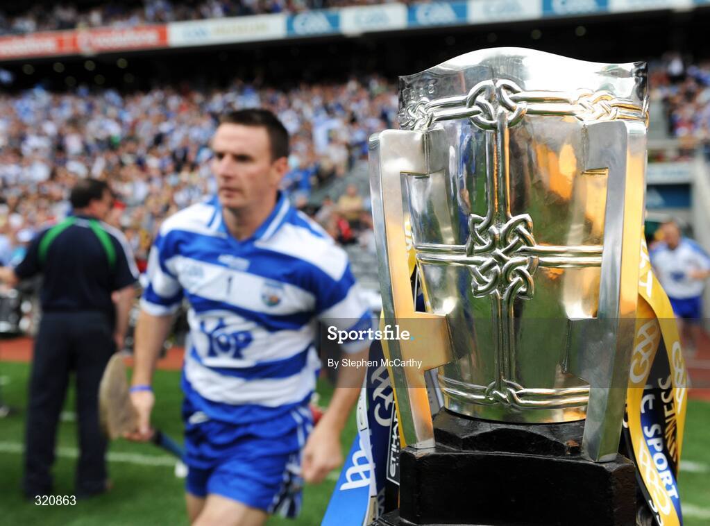 7 September 2008; Waterford goalkeeper Clinton Hennessy passes the Liam MacCarthy cup as he makes his way onto the pitch. GAA Hurling All-Ireland Senior Championship Final, Kilkenny v Waterford, Croke Park, Dublin. Picture credit: Stephen McCarthy / SPORTSFILE