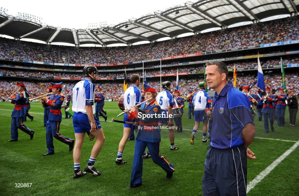 7 September 2008; Waterford manager Davy Fitzgerald watches his side during the pre-match parade. GAA Hurling All-Ireland Senior Championship Final, Kilkenny v Waterford, Croke Park, Dublin. Picture credit: Stephen McCarthy / SPORTSFILE