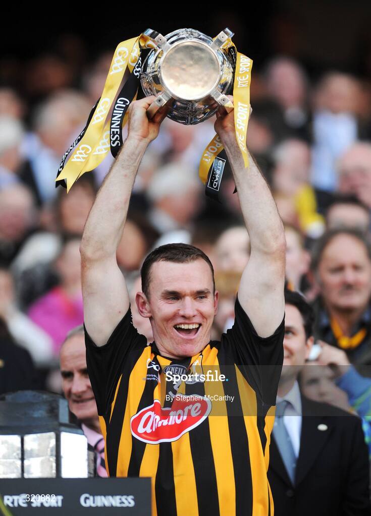 7 September 2008; Noel Hickey, Kilkenny, lifts the Liam MacCarthy cup. GAA Hurling All-Ireland Senior Championship Final, Kilkenny v Waterford, Croke Park, Dublin. Picture credit: Stephen McCarthy / SPORTSFILE
