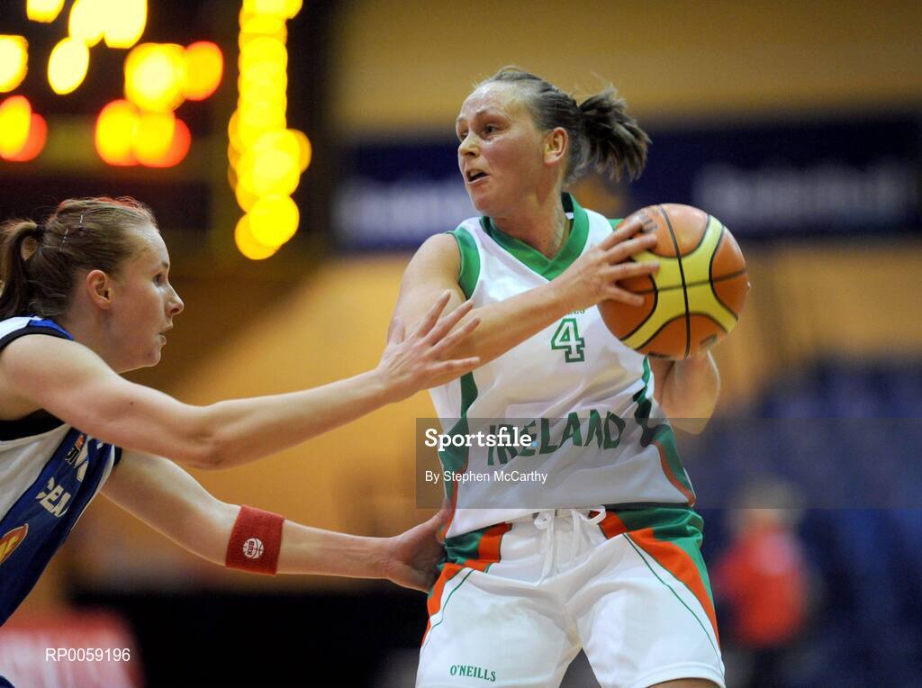 6 September 2008; Michelle Aspell, Ireland, in action against Kristrun Sigurjonsdottir, Iceland. Senior Women's Basketball European Championship - Division B - Group A - Ireland v Iceland, National Basketball Arena, Tallaght, Dublin. Picture credit: Stephen McCarthy / SPORTSFILE