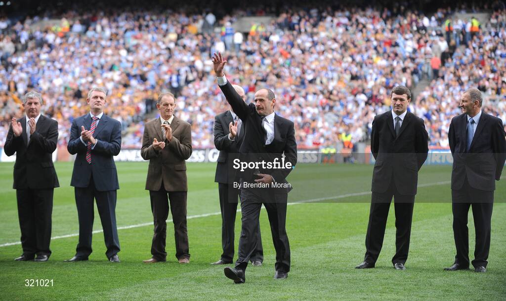 7 September 2008; Member of the 1983 All-Star Hurling team, Billy Fitzpatrick of Kilkenny is introduced to the crowd before the game. GAA Hurling All-Ireland Senior Championship Final, Kilkenny v Waterford, Croke Park, Dublin. Picture credit: Brendan Moran / SPORTSFILE