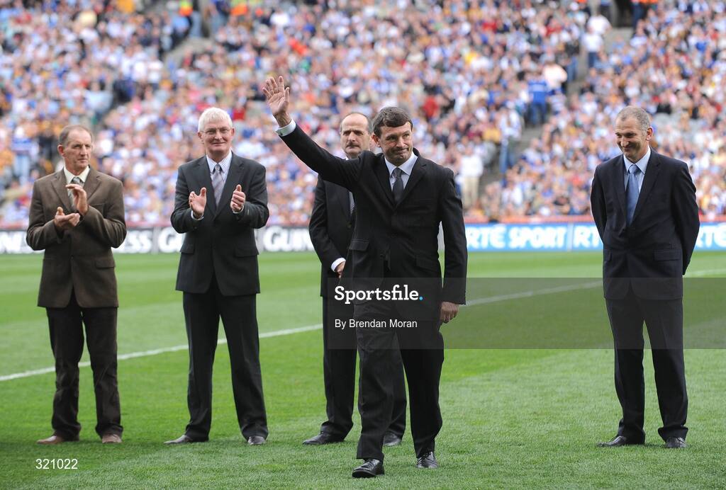 7 September 2008; Member of the 1983 All-Star Hurling team, Jimmy Barry Murphy of Cork is introduced to the crowd before the game. GAA Hurling All-Ireland Senior Championship Final, Kilkenny v Waterford, Croke Park, Dublin. Picture credit: Brendan Moran / SPORTSFILE