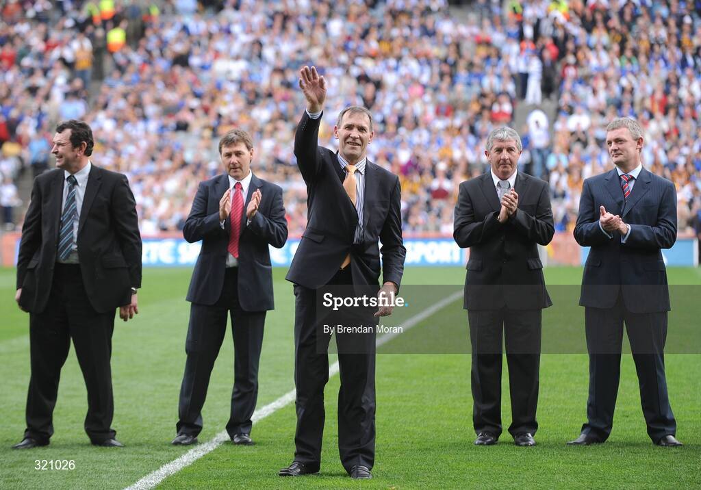 7 September 2008; Member of the 1983 All-Star Hurling team, Frank Cummins of Kilkenny is introduced to the crowd before the game. GAA Hurling All-Ireland Senior Championship Final, Kilkenny v Waterford, Croke Park, Dublin. Picture credit: Brendan Moran / SPORTSFILE