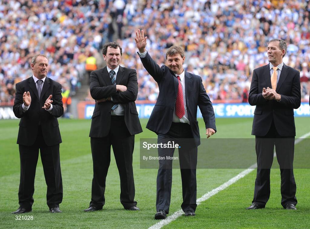 7 September 2008; Member of the 1983 All-Star Hurling team, Tom Cashman of Cork is introduced to the crowd before the game. GAA Hurling All-Ireland Senior Championship Final, Kilkenny v Waterford, Croke Park, Dublin. Picture credit: Brendan Moran / SPORTSFILE