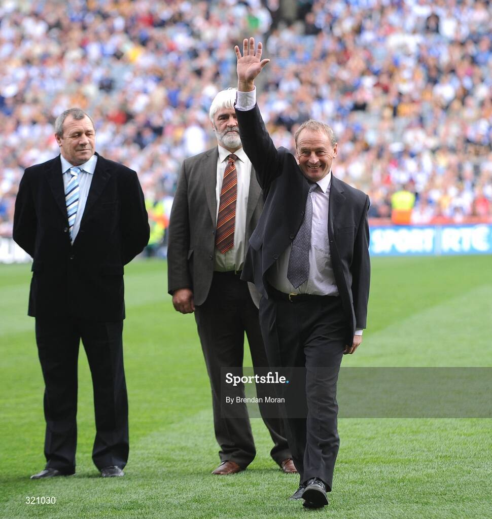 7 September 2008; Member of the 1983 All-Star Hurling team, Joe Hennessy of Kilkenny is introduced to the crowd before the game. GAA Hurling All-Ireland Senior Championship Final, Kilkenny v Waterford, Croke Park, Dublin. Picture credit: Brendan Moran / SPORTSFILE