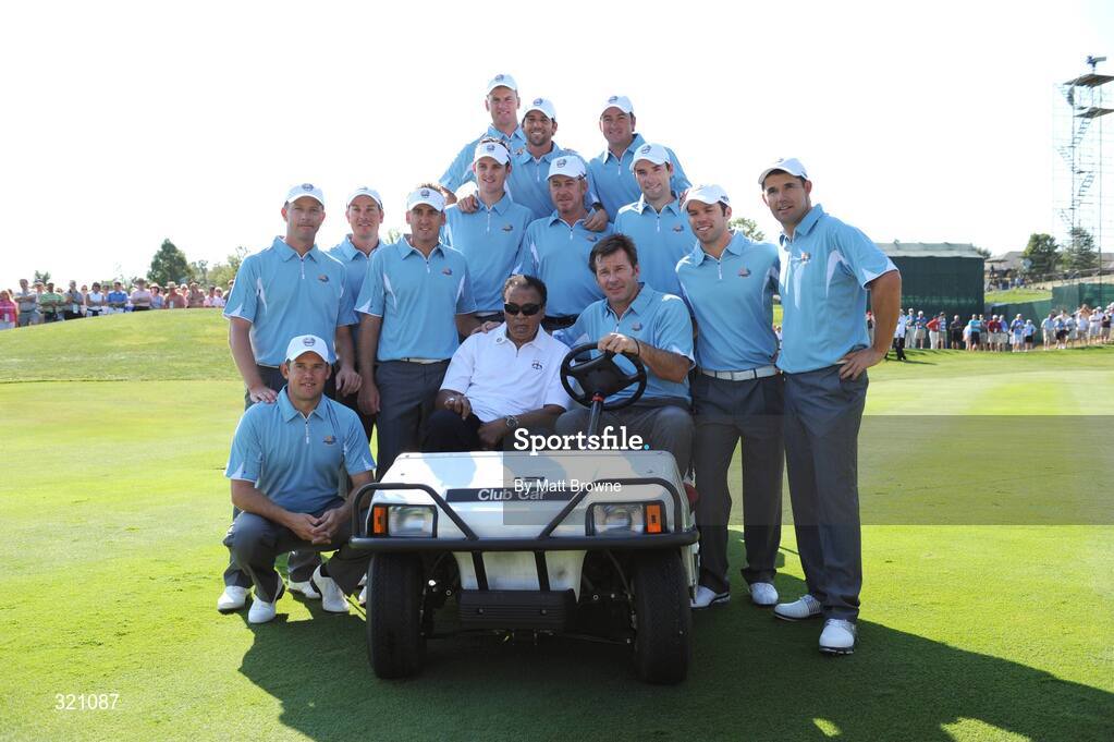 18 September 2008; Team Europe 2008 with former World Champion Muhammad Ali on the firat fairway during the final day of practice. 37th Ryder Cup, Valhalla Golf Club, Louisville, Kentucky, USA. Picture credit: Matt Browne / SPORTSFILE