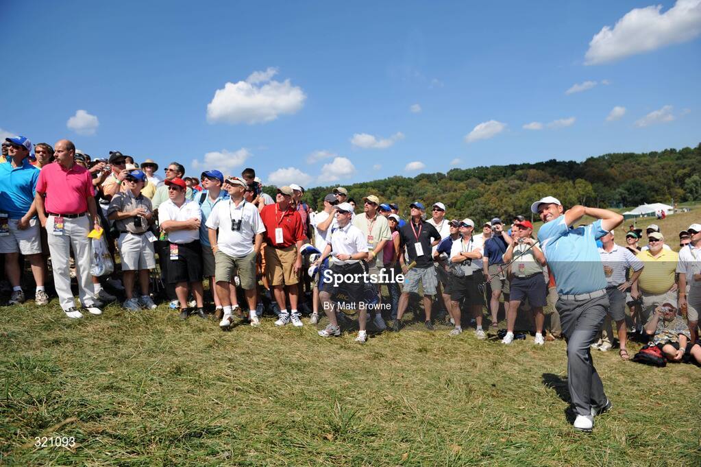 18 September 2008; Padraig Harrington, Team Europe 2008, plays from the rough off the 6th fairway during the final day of practice. 37th Ryder Cup, Valhalla Golf Club, Louisville, Kentucky, USA. Picture credit: Matt Browne / SPORTSFILE
