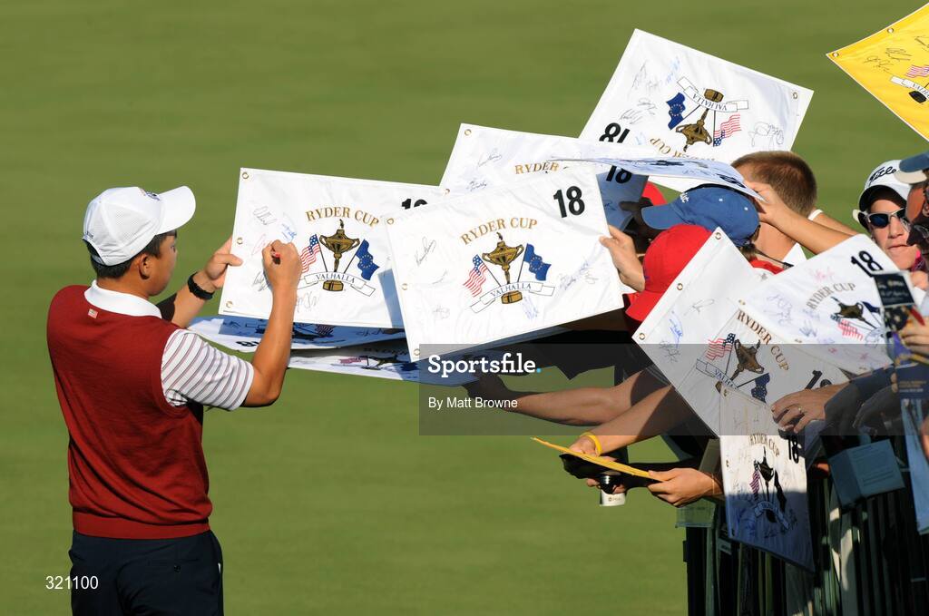 18 September 2008; Anthony Kim, Team USA 2008, signs autographs during the final day of practice. 37th Ryder Cup, Valhalla Golf Club, Louisville, Kentucky, USA. Picture credit: Matt Browne / SPORTSFILE