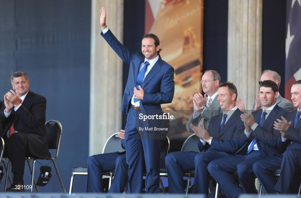 18 September 2008; Sergio Garcia, Spain, Team Europe 2008, during the Opening Ceremony of the 37th Ryder Cup. Valhalla Golf Club, Louisville, Kentucky, USA. Picture credit: Matt Browne / SPORTSFILE