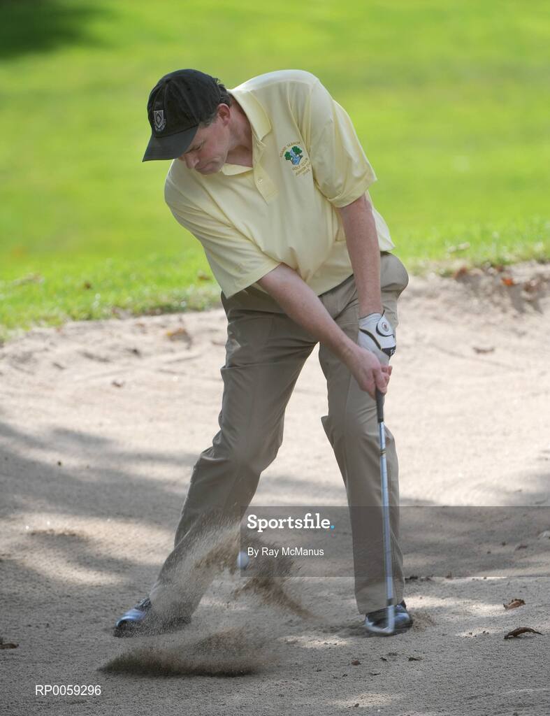 17 September 2008; John Hickey, Adare Manor, plays from a bunker on the 6th hole during the Bulmers Junior Cup Semi-Finals. Bulmers Cups and Shields Finals 2008, Monkstown Golf Club, Parkgarriff, Monkstown, Co. Cork. Picture credit: Ray McManus / SPORTSFILE