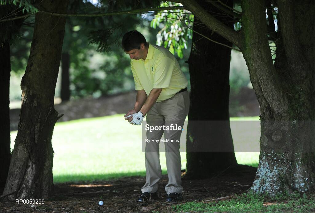 17 September 2008; Brian Hickey, Adare Manor Golf Club, sizes up his options, in trees at the 6th, during the Bulmers Junior Cup Semi-Finals. Bulmers Cups and Shields Finals 2008, Monkstown Golf Club, Parkgarriff, Monkstown, Co. Cork. Picture credit: Ray McManus / SPORTSFILE
