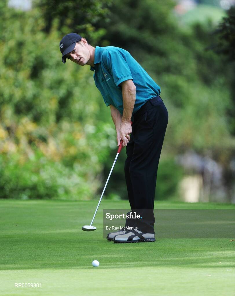 17 September 2008; Stephen Lydon, Ballina Golf Club, watches his putt on the sixth green during the Bulmers Junior Cup Semi-Finals. Bulmers Cups and Shields Finals 2008, Monkstown Golf Club, Parkgarriff, Monkstown, Co. Cork. Picture credit: Ray McManus / SPORTSFILE