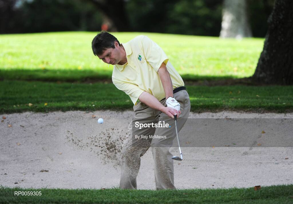 17 September 2008; Brian Hickey, Adare Manor Golf Club , plays from a bunker on the eighth hole during the Bulmers Junior Cup Semi-Finals. Bulmers Cups and Shields Finals 2008, Monkstown Golf Club, Parkgarriff, Monkstown, Co. Cork. Picture credit: Ray McManus / SPORTSFILE