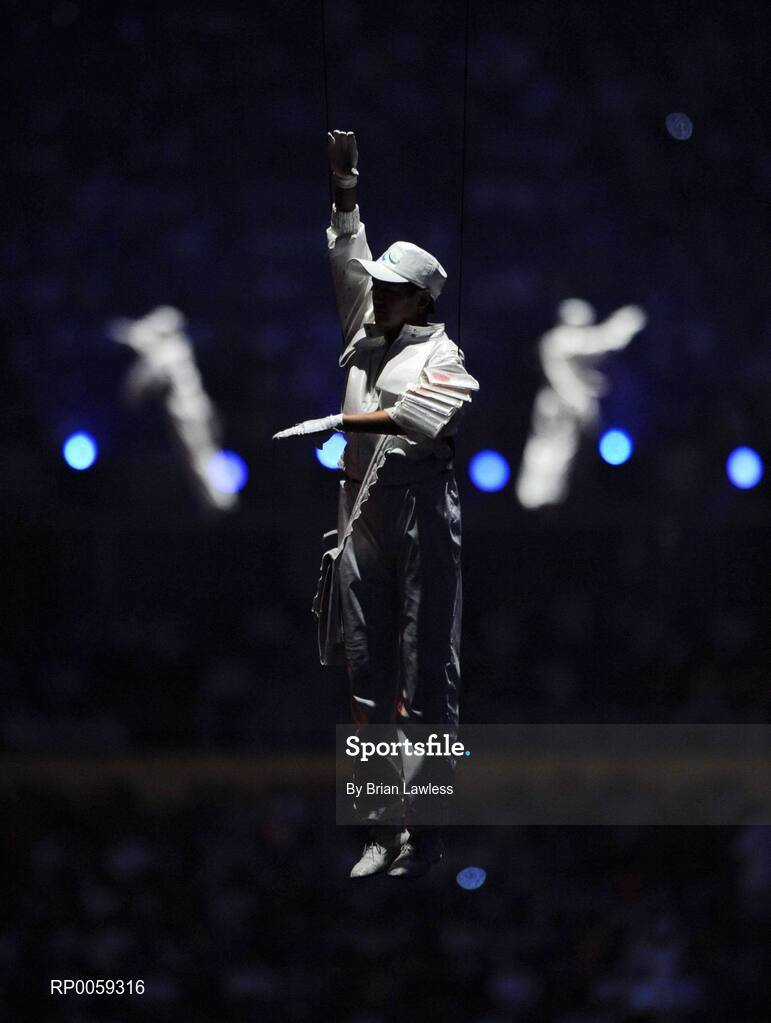 16 September 2008; A general view of the Mail it to the Future performance during the Closing Ceremony. Beijing Paralympic Games 2008, Closing Ceremony, National Stadium, Olympic Green, Beijing, China. Picture credit: Brian Lawless / SPORTSFILE