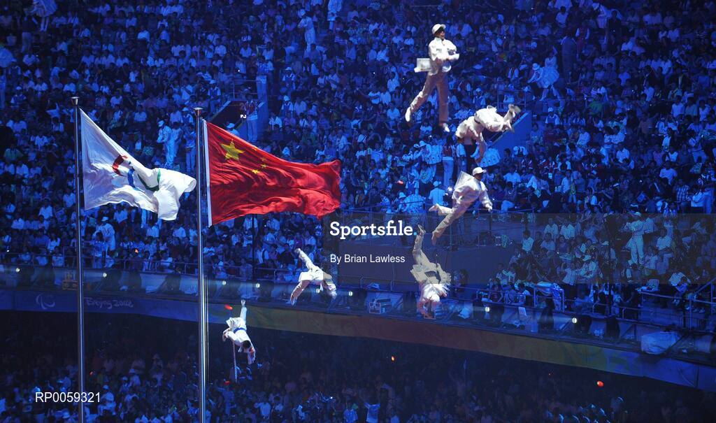 16 September 2008; A general view of the Mail it to the Future performance during the Closing Ceremony. Beijing Paralympic Games 2008, Closing Ceremony, National Stadium, Olympic Green, Beijing, China. Picture credit: Brian Lawless / SPORTSFILE