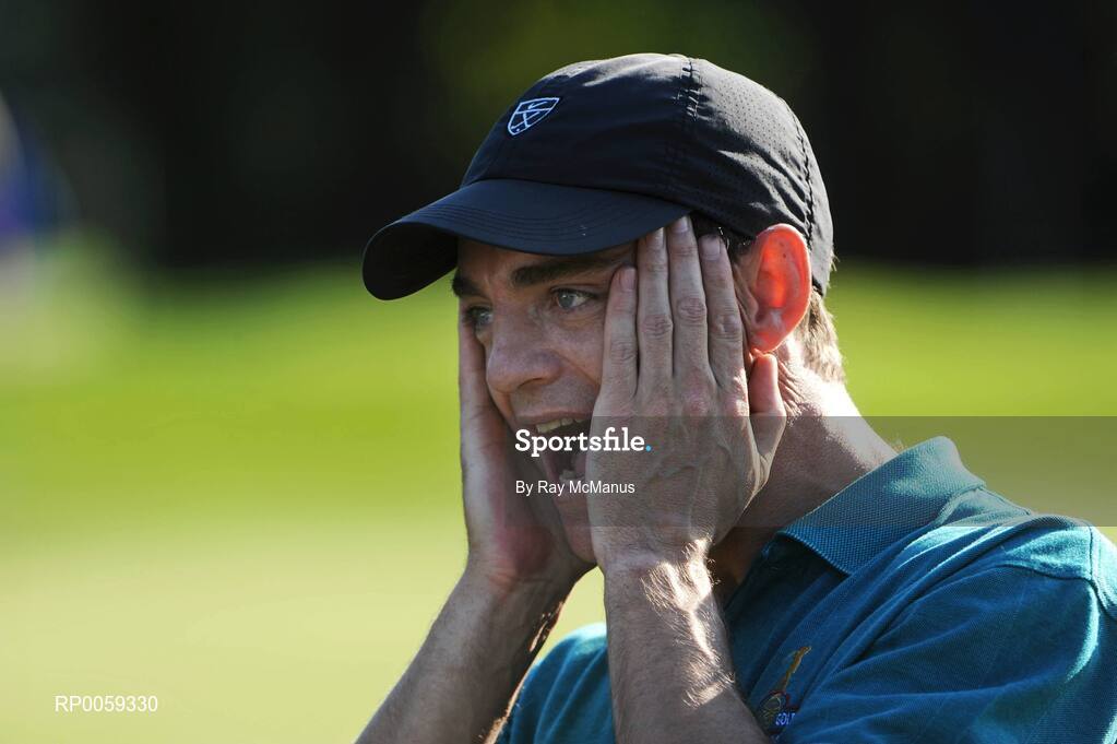 17 September 2008; Stephen Lydon celebrates victory for Ballina Golf Club over Adare manor in the Bulmers Junior Cup Semi-Finals. Bulmers Cups and Shields Finals 2008, Monkstown Golf Club, Parkgarriff, Monkstown, Co. Cork. Picture credit: Ray McManus / SPORTSFILE