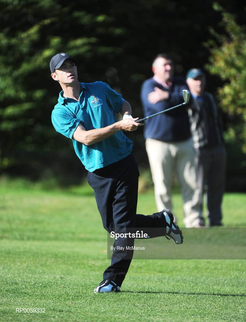 17 September 2008; Stephen Lydon, Ballina Golf Club, watches his second shot on the 18th hole during victory over Adare Manor's Brian Hickey in the Bulmers Junior Cup Semi-Finals. Bulmers Cups and Shields Finals 2008, Monkstown Golf Club, Parkgarriff, Monkstown, Co. Cork. Picture credit: Ray McManus / SPORTSFILE