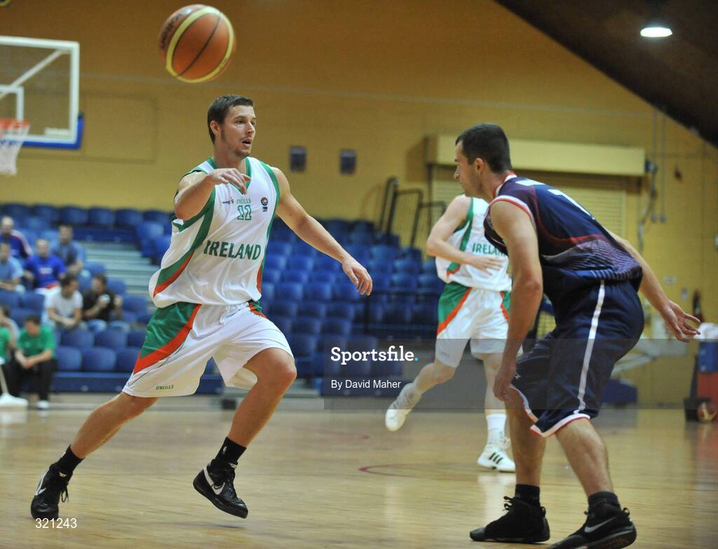 20 September 2008; Donnie McGrath, Ireland, in action against Vladimir Hovanak, Slovakia. Senior Men's Basketball European Championship - Division B - Group C - Ireland v Slovakia, National Basketball Arena, Tallaght, Dublin. Picture credit: David Maher / SPORTSFILE