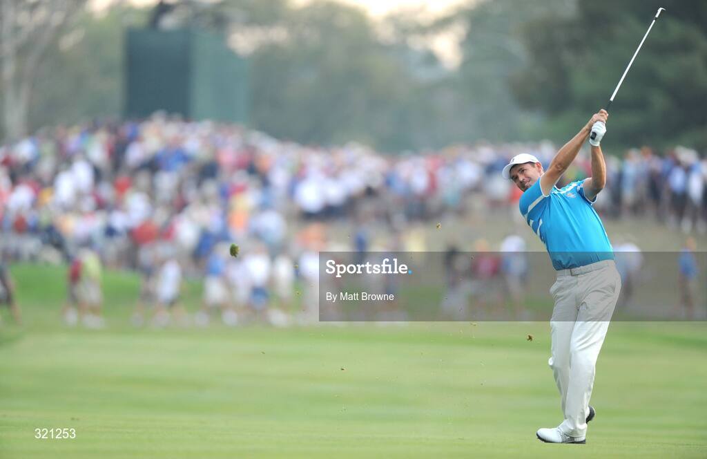 20 September 2008; Padraig Harrington, Team Europe 2008, watches his shot from the 5th fairway during the morning foursome. 37th Ryder Cup, Valhalla Golf Club, Louisville, Kentucky, USA. Picture credit: Matt Browne / SPORTSFILE