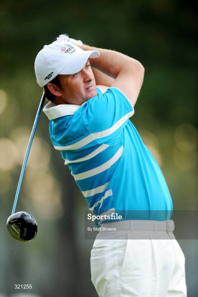 20 September 2008; Graeme McDowell, Team Europe 2008, watches his drive from the 5th tee box during the morning foursome. 37th Ryder Cup, Valhalla Golf Club, Louisville, Kentucky, USA. Picture credit: Matt Browne / SPORTSFILE