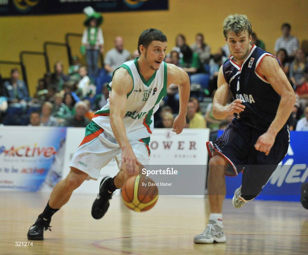 20 September 2008; Donnie McGrath, Ireland, in action against Anton Gavel, Slovakia. Senior Men's Basketball European Championship - Division B - Group C - Ireland v Slovakia, National Basketball Arena, Tallaght, Dublin. Picture credit: David Maher / SPORTSFILE
