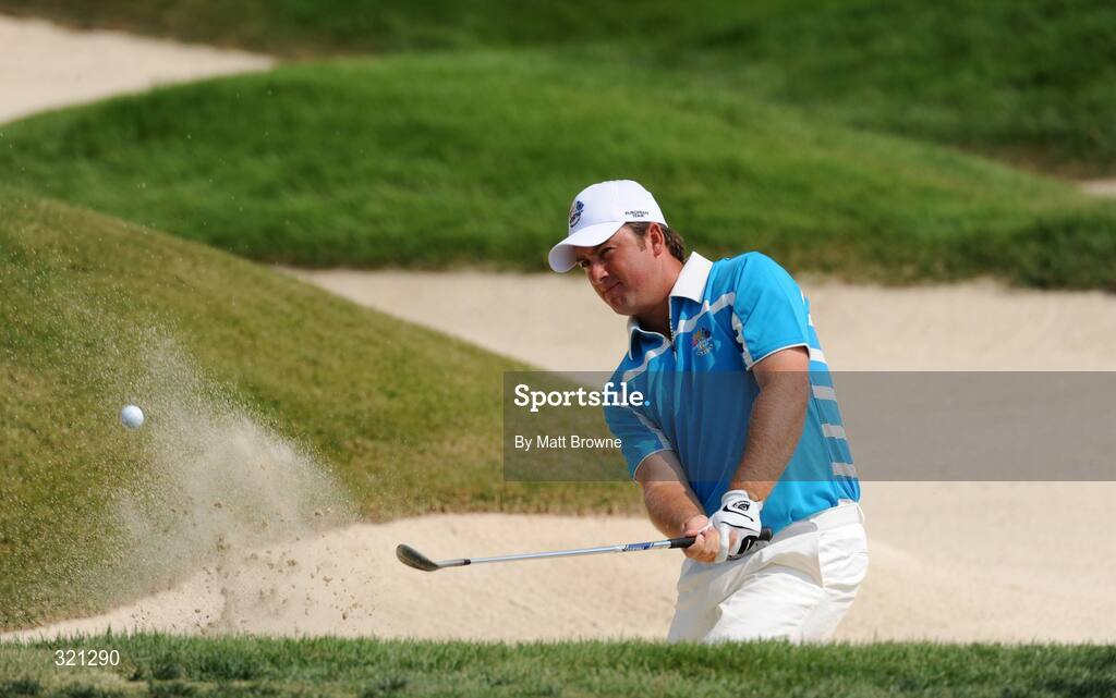 20 September 2008; Graeme McDowell, Team Europe 2008, plays from the bunker onto the 3rd green during the afternoon four-ball. 37th Ryder Cup, Valhalla Golf Club, Louisville, Kentucky, USA. Picture credit: Matt Browne / SPORTSFILE
