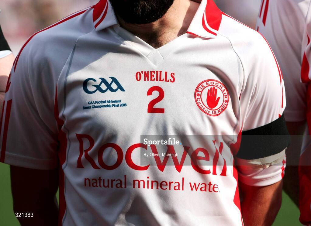 21 September 2008; Ryan McMenamin, Tyrone, wearing a black arm band before the start of the game. GAA Football All-Ireland Senior Championship Final, Kerry v Tyrone, Croke Park, Dublin. Picture credit: Oliver McVeigh / SPORTSFILE