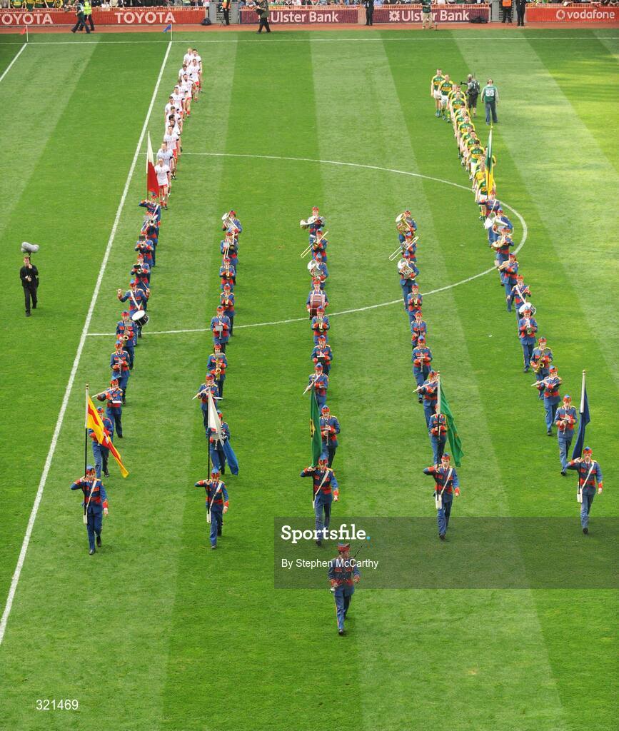 21 September 2008; A general view of the pre-match parade. GAA Football All-Ireland Senior Championship Final, Kerry v Tyrone, Croke Park, Dublin. Picture credit: Stephen McCarthy / SPORTSFILE