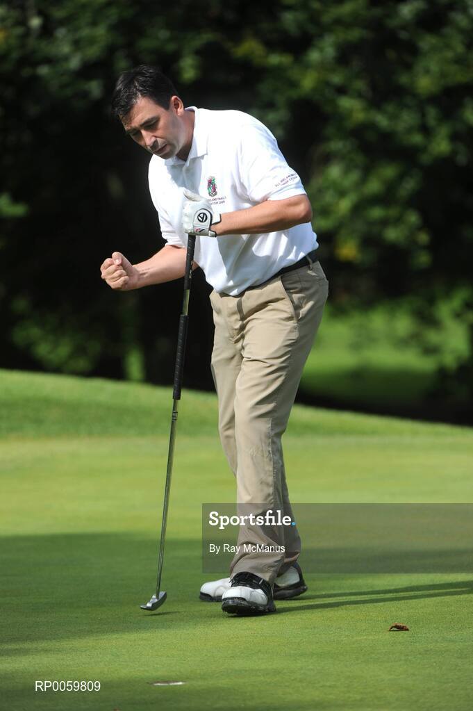 20 September 2008; Stephen Moloney, Castletroy Golf Club, after sinking a putt on the 12th during the Bulmers Senior Cup Final. Bulmers Cups and Shields Finals 2008, Monkstown Golf Club, Parkgarriff, Monkstown, Co. Cork. Picture credit: Ray McManus / SPORTSFILE
