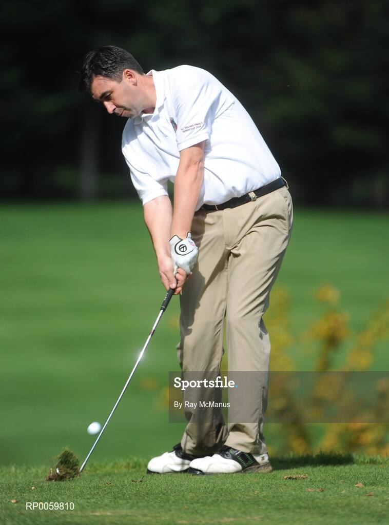 20 September 2008; Stephen Moloney, Castletroy Golf Club, drives from the 13 tee box during the Bulmers Senior Cup Final. Bulmers Cups and Shields Finals 2008, Monkstown Golf Club, Parkgarriff, Monkstown, Co. Cork. Picture credit: Ray McManus / SPORTSFILE