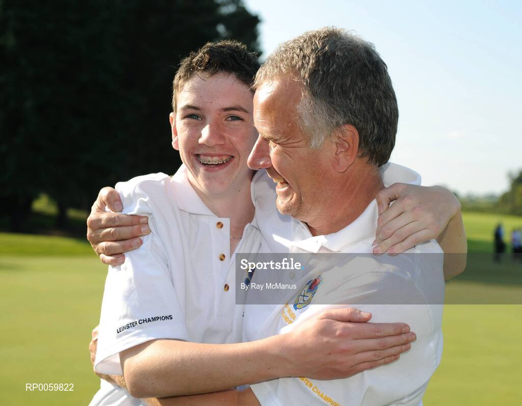 20 September 2008; Neal O'Flynn, left, and his playing partner Michael Kellett celebrates victory for Clontarf Golf Club in the Bulmers Jimmy Bruen Shield Final. Bulmers Cups and Shields Finals 2008, Monkstown Golf Club, Parkgarriff, Monkstown, Co. Cork. Picture credit: Ray McManus / SPORTSFILE