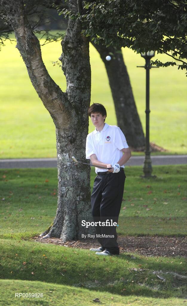 20 September 2008; Niall Lyons, Clontarf Golf Club, chips on to the 13th green during the Bulmers Jimmy Bruen Shield Final. Bulmers Cups and Shields Finals 2008, Monkstown Golf Club, Parkgarriff, Monkstown, Co. Cork. Picture credit: Ray McManus / SPORTSFILE