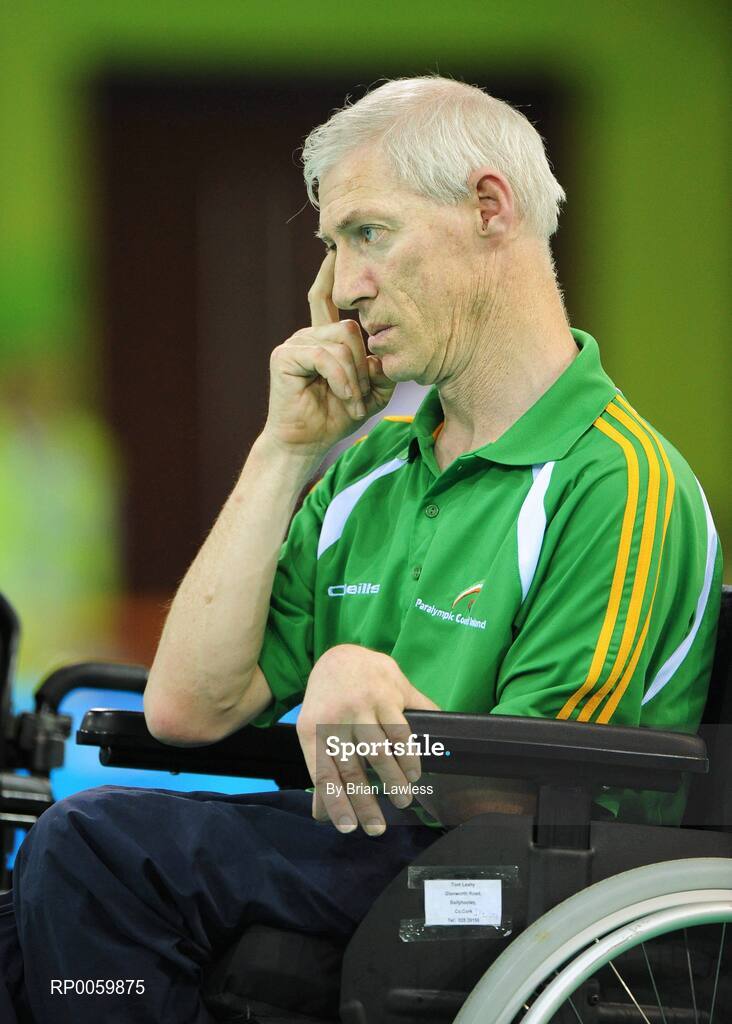 7 September 2008; Tom Leahy, from Fermoy, Co. Cork, focuses during his opening pool match of the Individual Boccia competition against Risa Kainuma of Japan. Tom lost his match 4-2. Beijing Paralympic Games 2008, Mixed Individual Boccia BC2, Pool B, Fencing Hall of National Convention Centre, Olympic Green, Beijing, China. Picture credit: Brian Lawless / SPORTSFILE