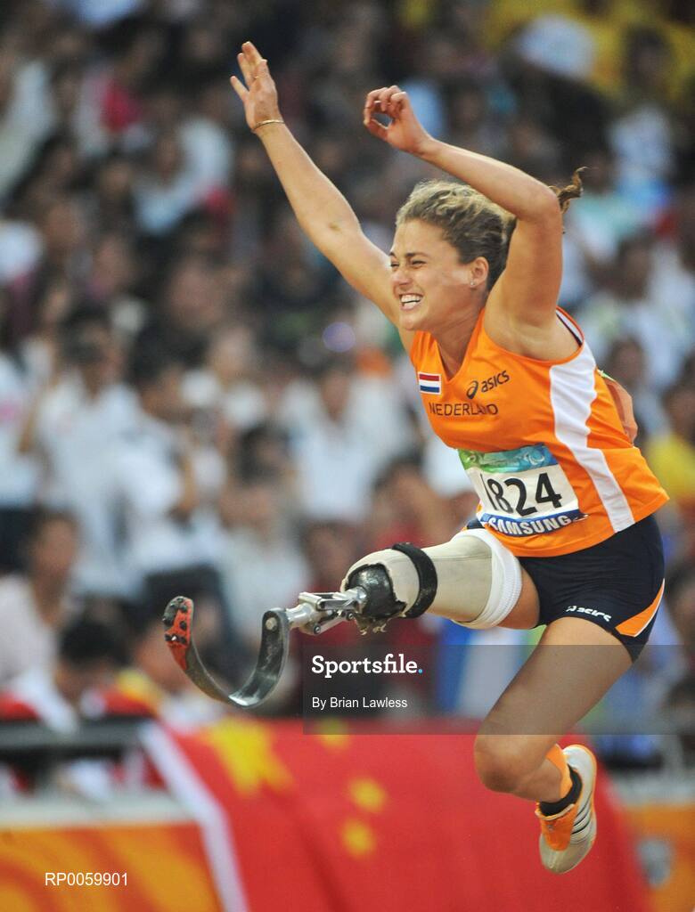 8 September 2008; Holland's Annette Roozen, who finished in 2nd place, during the Women's Long Jump - F42 Final. Beijing Paralympic Games 2008, Women's Long Jump - F42 Final, National Stadium, Olympic Green, Beijing, China. Picture credit: Brian Lawless / SPORTSFILE