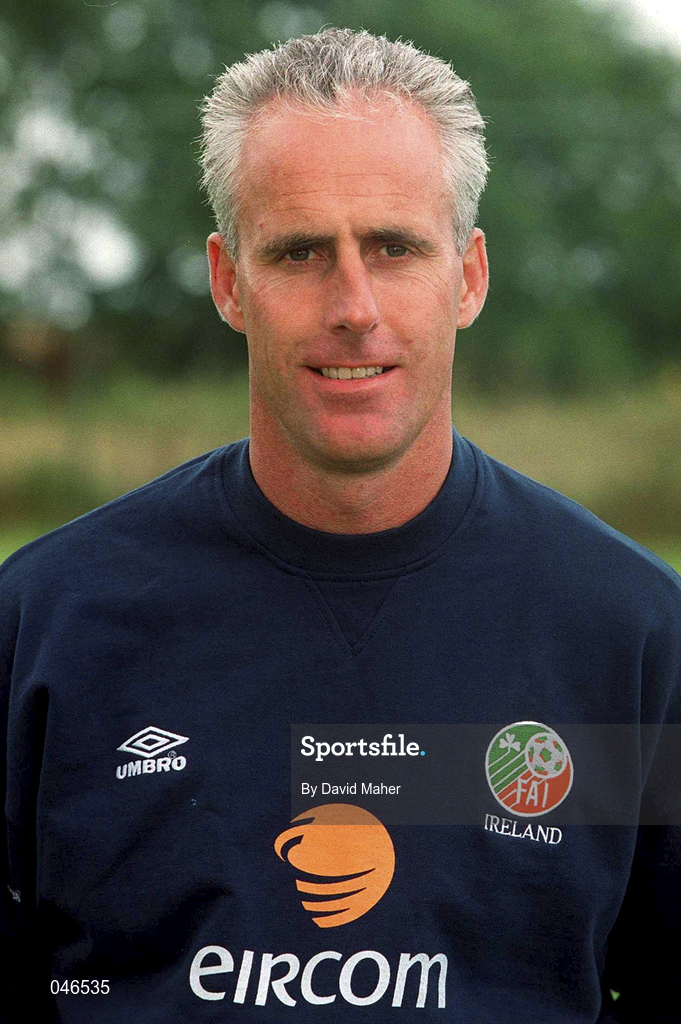30 August 2000; Republic of Ireland manager Mick McCarthy prior to the team's departure for the first game against Holland in their 2002 FIFA World Cup Qualifying Campaign. Photo by David Maher/Sportsfile