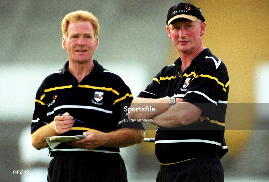 28 August 2000; Selector Johnny Walsh, left, and manager Brian Cody during Kilkenny Senior Hurling Squad Training and Press Conference at Nowlan Park in Kilkenny. Photo by Ray McManus/Sportsfile