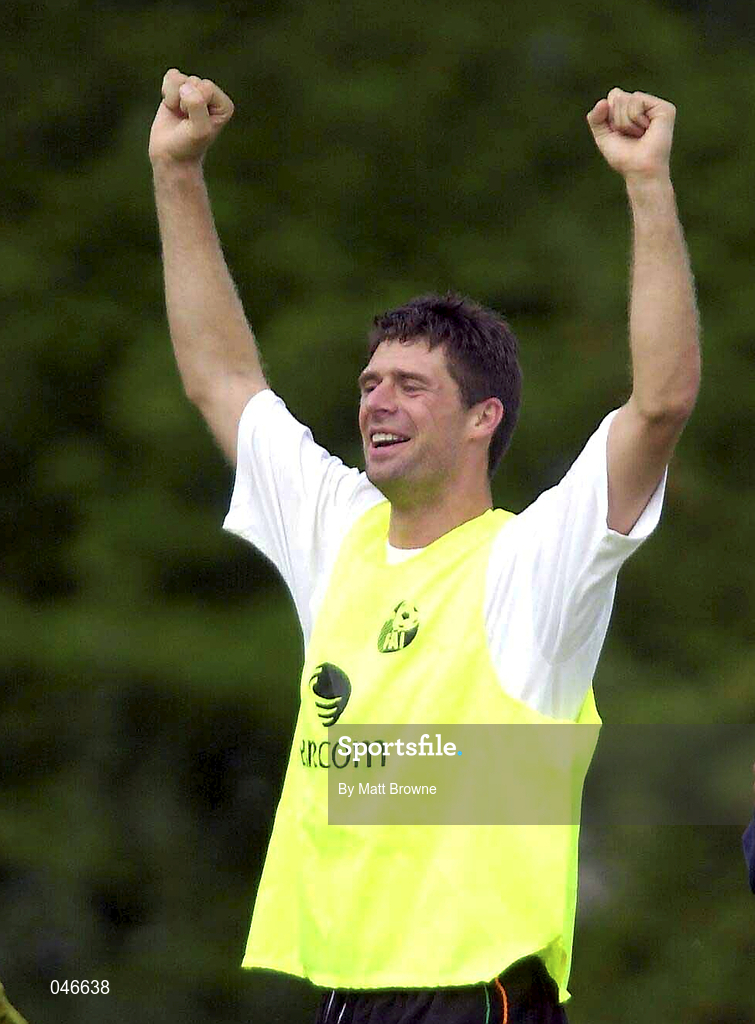 31 August 2000; Niall Quinn during Republic of Ireland Squad Training at the Sport Park Riekershaven in Amsterdam, Netherlands. Photo by Matt Browne/Sportsfile