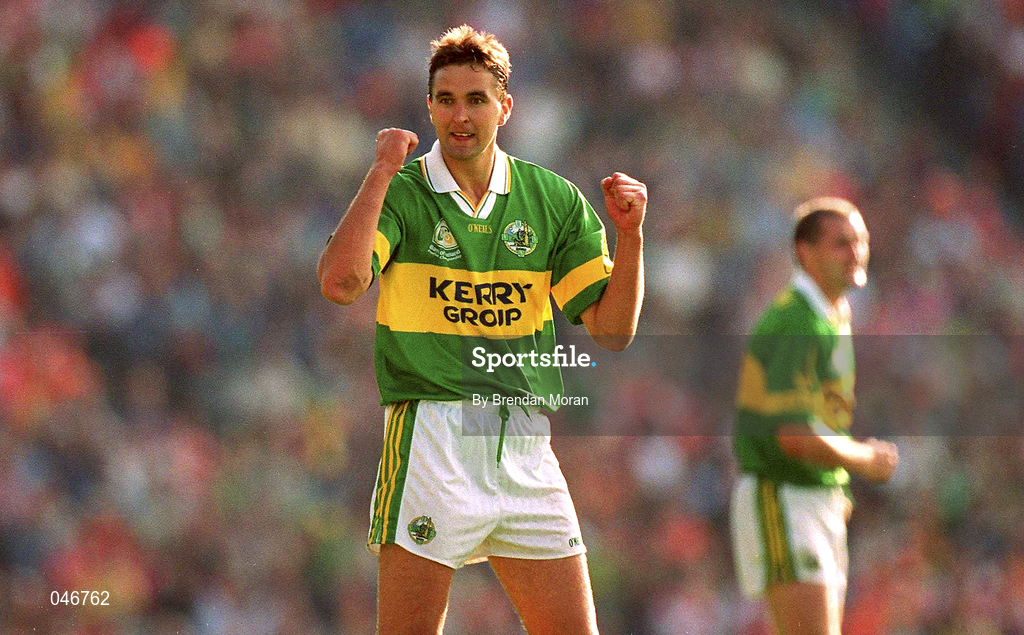 2 September 2000; Maurice Fitzgerald of Kerry celebrates after the Bank of Ireland All-Ireland Senior Football Championship Semi-Final replay match between Kerry and Armagh at Croke Park in Dublin. Photo by Brendan Moran/Sportsfile