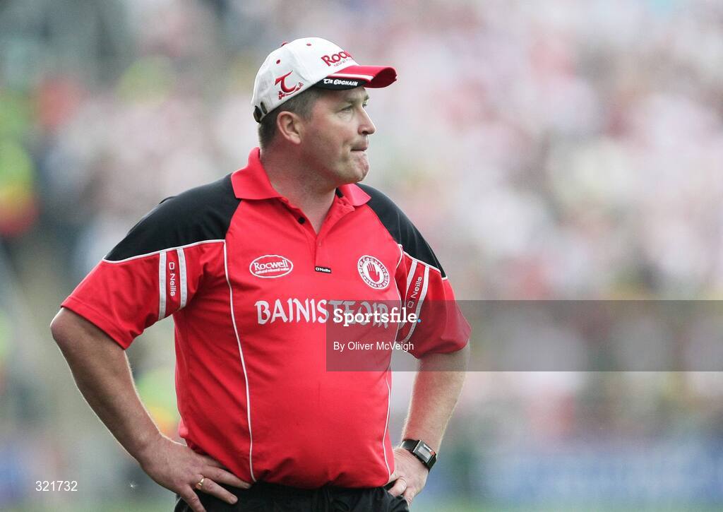 21 September 2008; Tyrone manager Raymond Munroe watches from the sideline. ESB GAA Football All-Ireland Minor Championship Final, Tyrone v Mayo, Croke Park, Dublin. Picture credit: Oliver McVeigh / SPORTSFILE