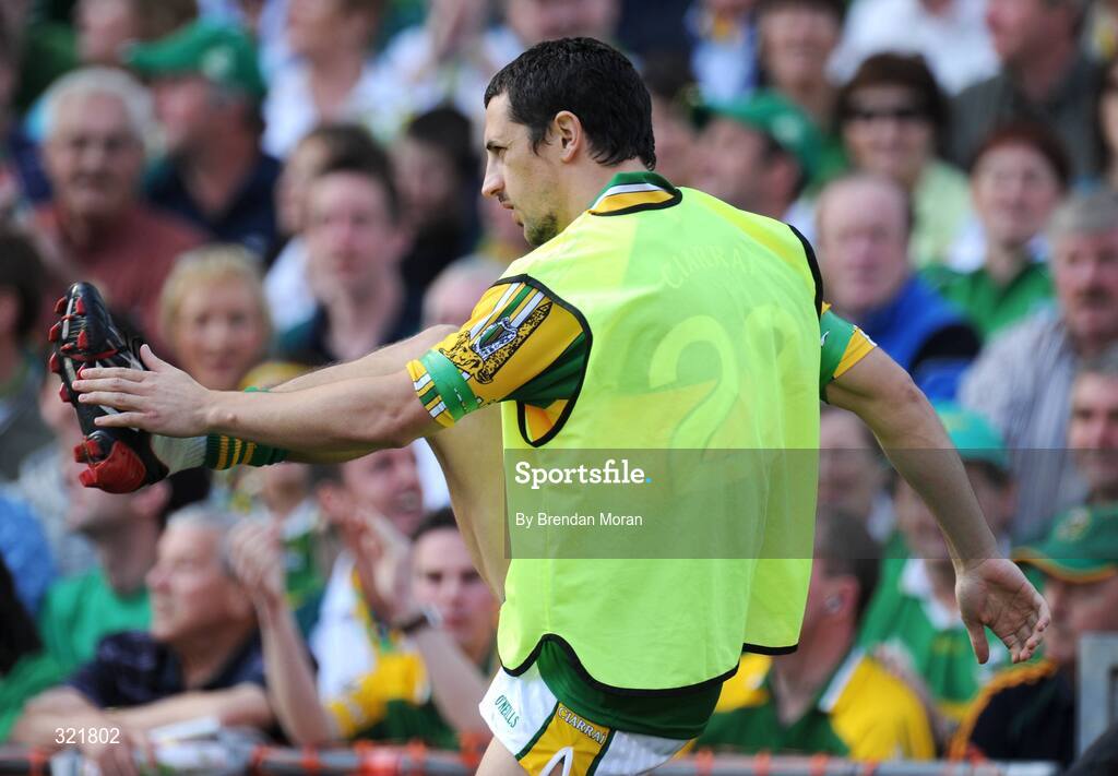 21 September 2008; Paul Galvin, Kerry, warms up on the sideline before being introduced as a substitute in the second half. GAA Football All-Ireland Senior Championship Final, Kerry v Tyrone, Croke Park, Dublin. Picture credit: Brendan Moran / SPORTSFILE