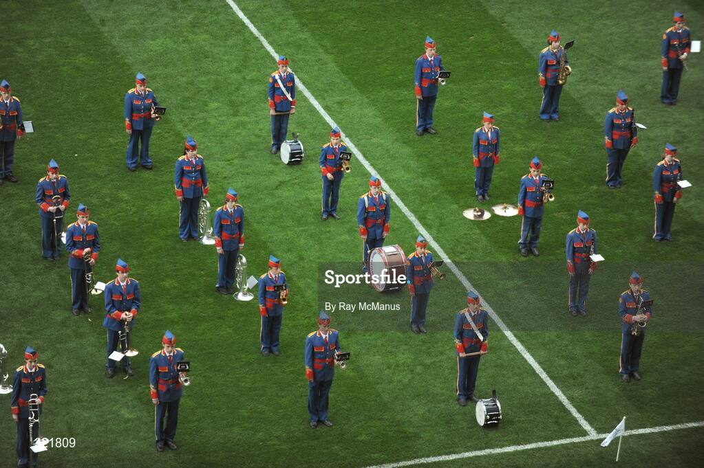 21 September 2008; Members of the Artane School of Music band assemble before the game. GAA Football All-Ireland Senior Championship Final, Kerry v Tyrone, Croke Park, Dublin. Picture credit: Ray McManus / SPORTSFILE
