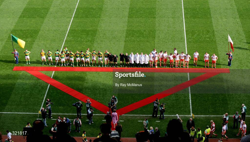 21 September 2008; The President of Ireland Mary McAleese arrives to meet both teams. GAA Football All-Ireland Senior Championship Final, Kerry v Tyrone, Croke Park, Dublin. Picture credit: Ray McManus / SPORTSFILE