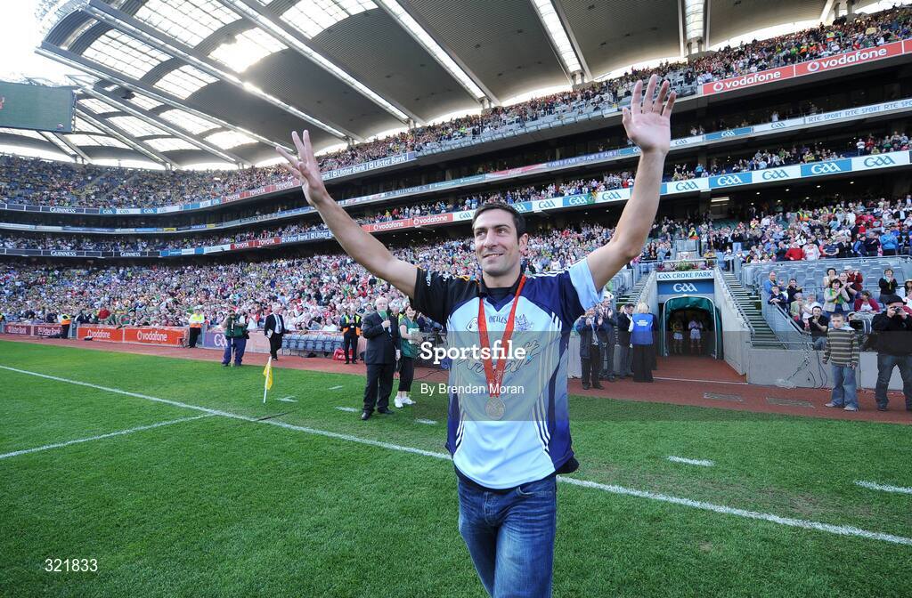 21 September 2008; Olympic boxer Kenny Egan is introduced to the crowd at half-time. GAA Football All-Ireland Senior Championship Final, Kerry v Tyrone, Croke Park, Dublin. Picture credit: Brendan Moran / SPORTSFILE