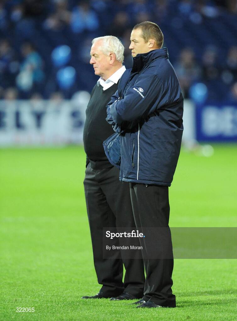19 September 2008; Jonno Gibbes, right, Forwards coach, Leinster, with consultant coach Alan Gaffney. Magners League, Leinster v Neath Swansea Ospreys, RDS, Dublin. Picture credit: Brendan Moran / SPORTSFILE