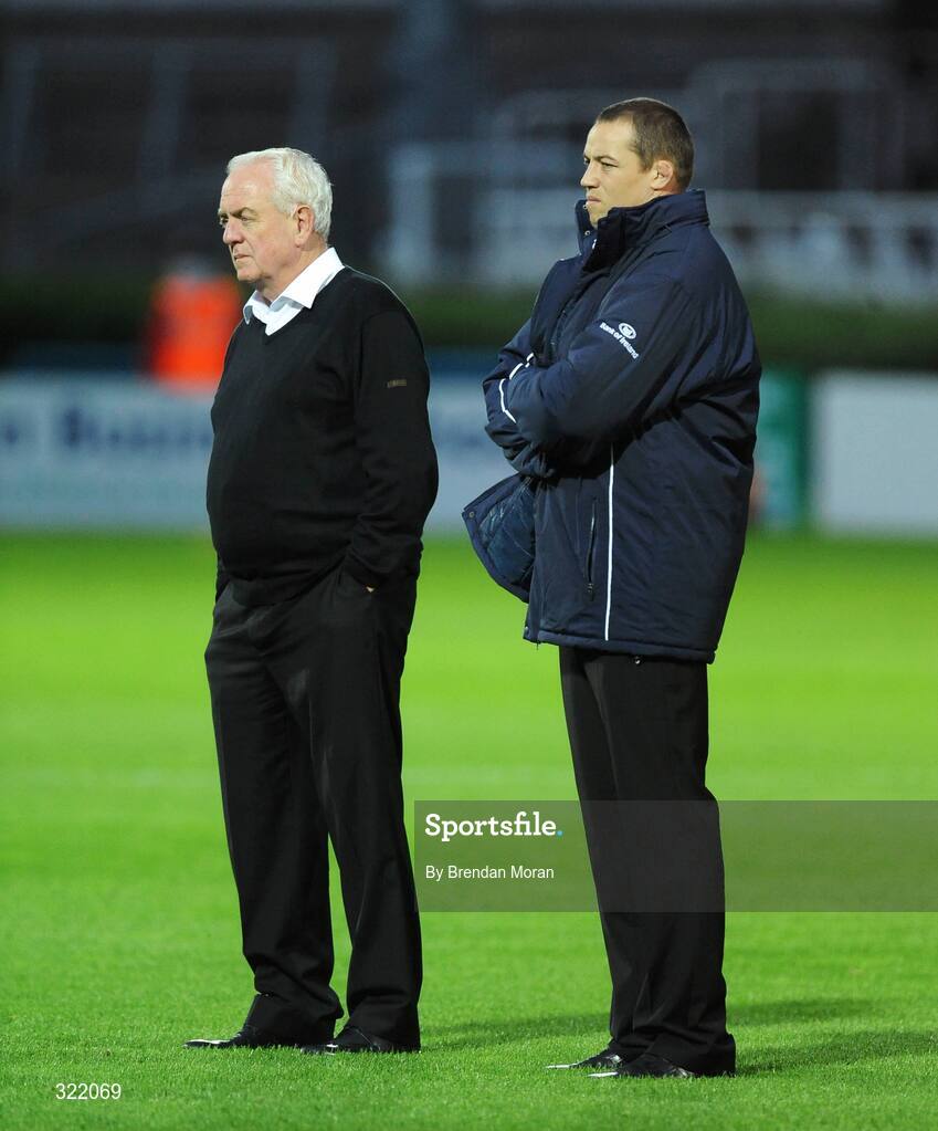 19 September 2008; Jonno Gibbes, right, Forwards coach, Leinster, with consultant coach Alan Gaffney. Magners League, Leinster v Neath Swansea Ospreys, RDS, Dublin. Picture credit: Brendan Moran / SPORTSFILE