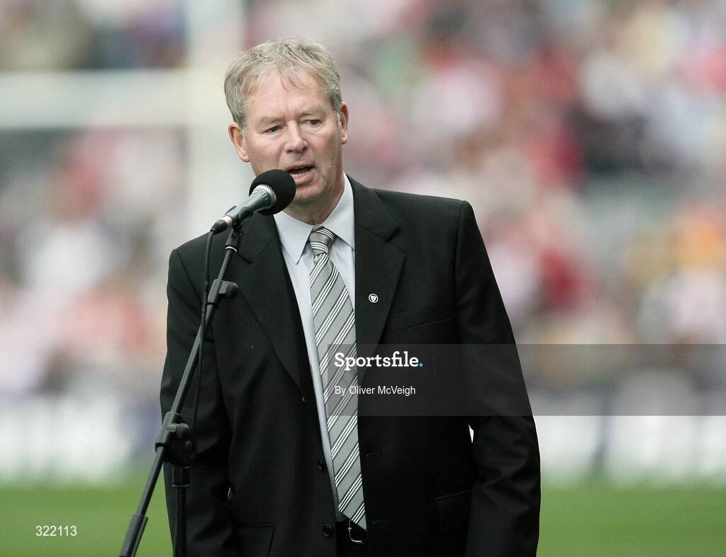 21 September 2008; RTE commentator, Michael O'Muircheartaigh. GAA Football All-Ireland Senior Championship Final, Kerry v Tyrone, Croke Park, Dublin. Picture credit: Oliver McVeigh / SPORTSFILE