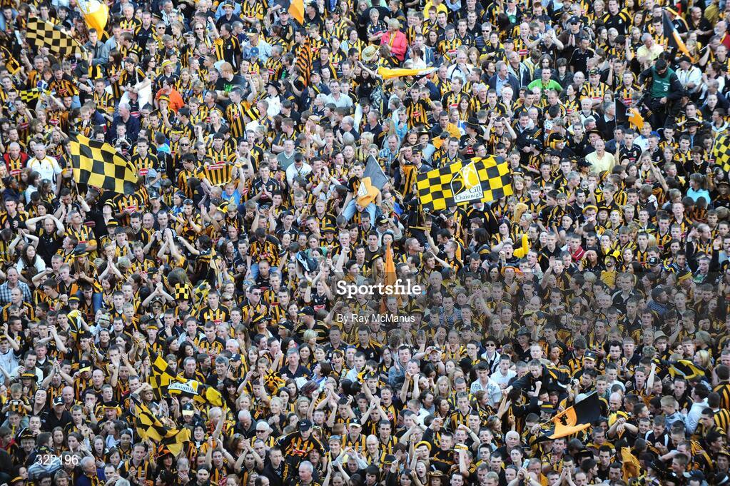 7 September 2008; Kilkenny supporters celebrate on the pitch after the game. GAA Hurling All-Ireland Senior Championship Final, Kilkenny v Waterford, Croke Park, Dublin. Picture credit: Ray McManus / SPORTSFILE