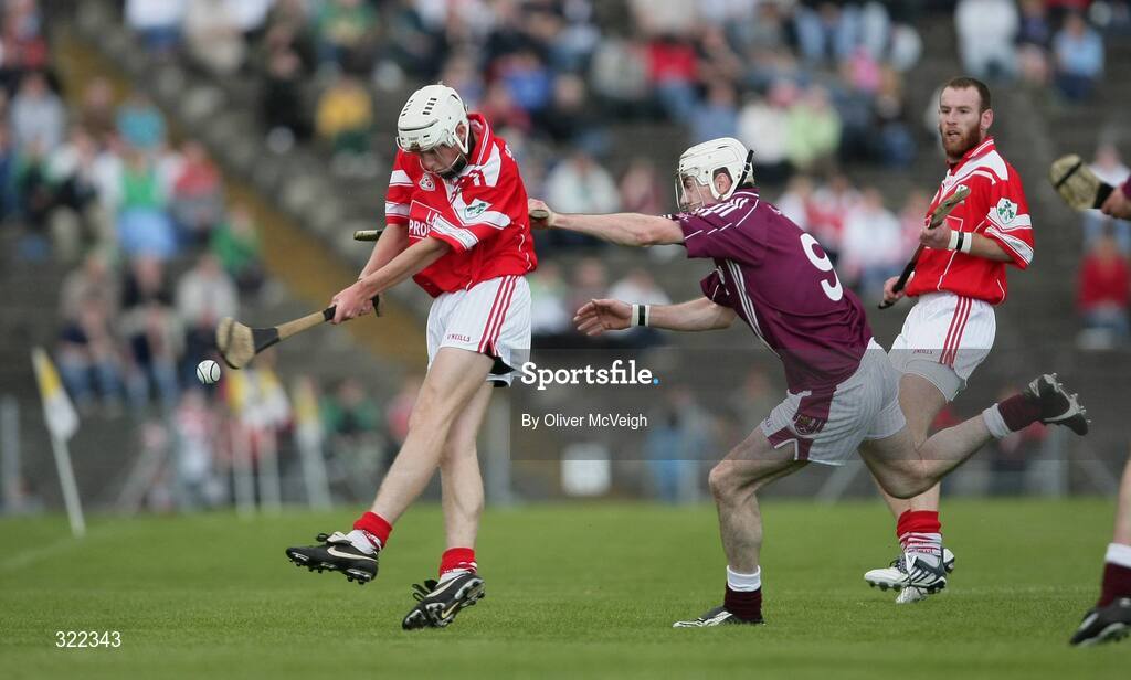 28 September 2008; Martin Scullion, Loughgiel Shamrocks, in action against Donal McNaughton, Cushendalls Ruairi Og's. Antrim County Senior Hurling Final, Cushendalls Ruairi Og's v Loughgiel Shamrocks, Casement Park, Belfast, Co. Antrim. Picture credit: Oliver McVeigh / SPORTSFILE